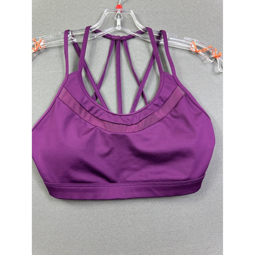 Victoria Sport Victorias Secret Purple Strappy Cage Back Mesh Sports Bra Small